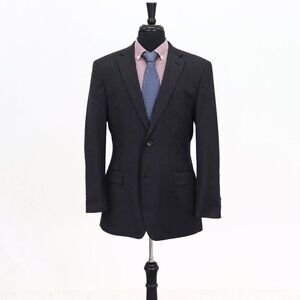 Hugo Boss 40R Gray Solid 2-Button Sport Coat Blazer Jacket G697